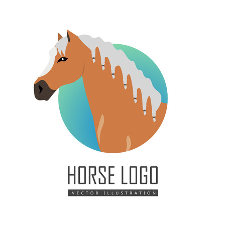Horse Logo Vector Illustration in Flat Designのイラスト素材