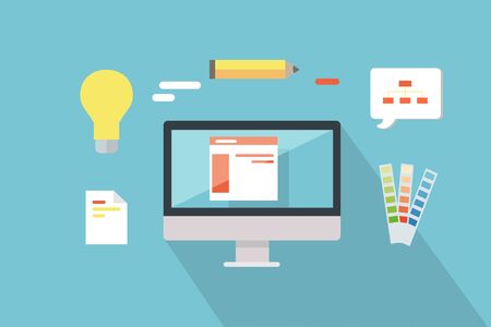 Web Design Conceptual Vector in Flat Styleの写真素材