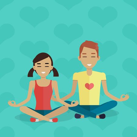 Meditation Vector Concept in Flat Designのイラスト素材