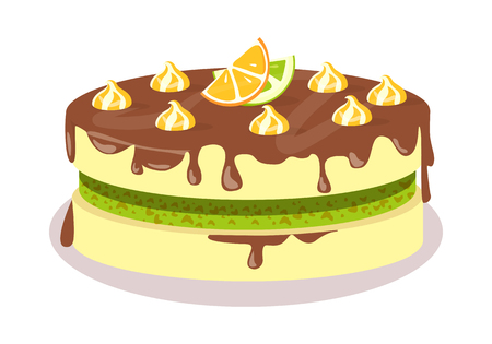 Bon Appetit. Festive Cake Web Banner. Chocolateのイラスト素材