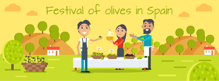 Festival of Olives in Spain Flat Vector Conceptのイラスト素材