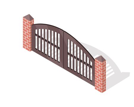 Metal Gate Icon In Isometric Projectionの写真素材