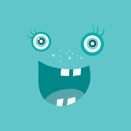 Funny Smiling Monster Smile Bacteria Characterのイラスト素材