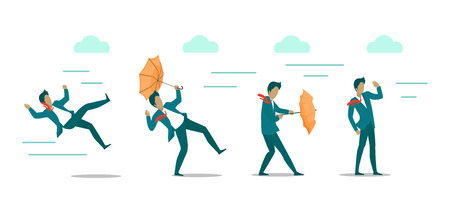 Wind Levels. Windless Breeze Strong Wind Hurricaneのイラスト素材