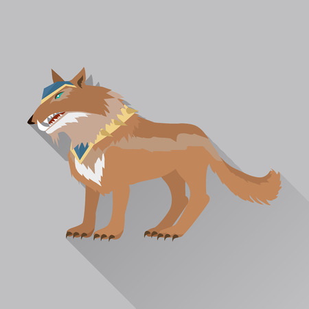 Game Wolf Avatar Icon Isolated on Whiteのイラスト素材