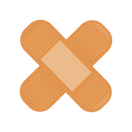 Cross Medical Plaster Isolated. Adhesive Bandage.のイラスト素材