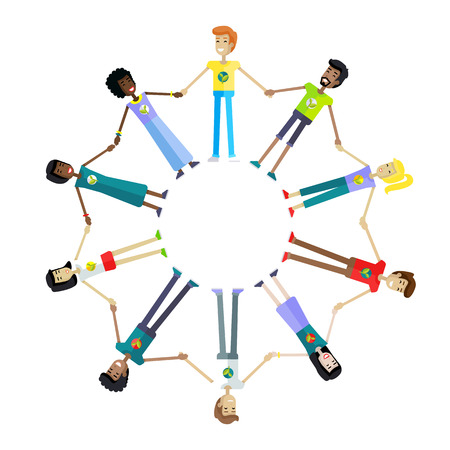 People Holding Hands Aroundのイラスト素材