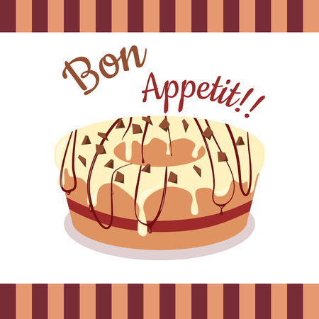 Bon Appetit. Festive Cake Web Banner. Chocolateのイラスト素材