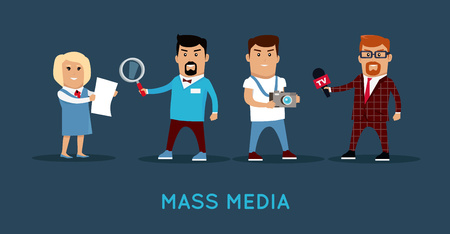 Mass Media Concept Banner Vector Illustration.のイラスト素材