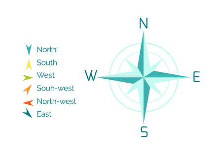 Compass Rose Vector Illustration in Flat Designのイラスト素材