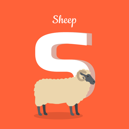 Animal Alphabet Concept in Flat Designのイラスト素材