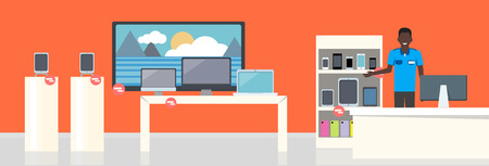 Shop Specialized on Selling Electronic Equipment.のイラスト素材