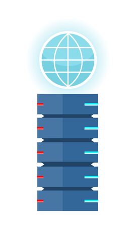 Internet Server Vector Concept in Flat Designのイラスト素材