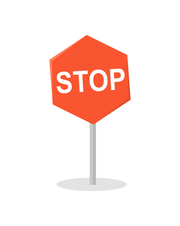 Stop Road Sign Vector Illustration in Flat Designのイラスト素材