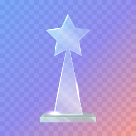 My Best Trophy. Glass Triangle with Star on Topのイラスト素材