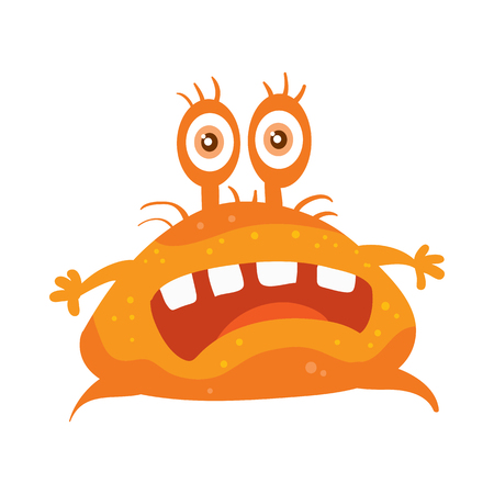 Orange Bacteria Cartoon Vector Character Iconのイラスト素材