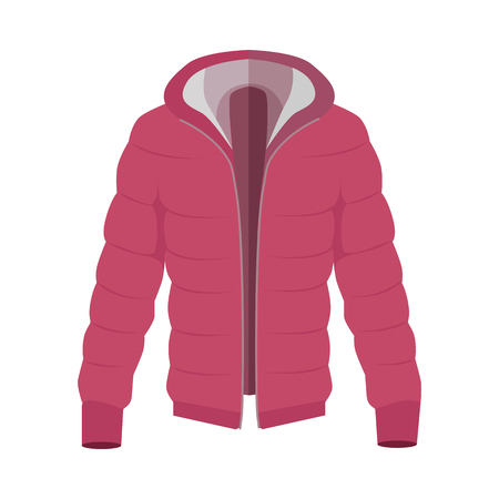 Unisex Down Jacket Flat Style Vector Illustrationのイラスト素材