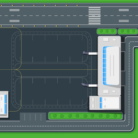 Airport Top View Vector Concept in Flat Designのイラスト素材