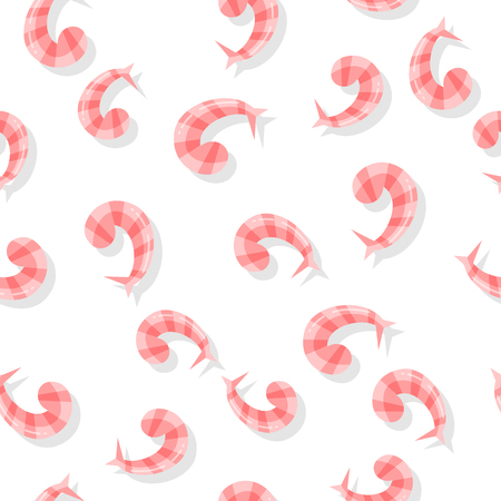Seamless Pattern with Shrimps Isolated on White.のイラスト素材