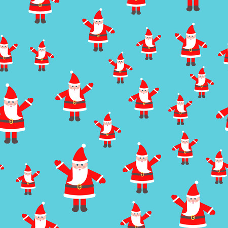 Santa Claus Toy with Raised Hand Seamless Patternの写真素材
