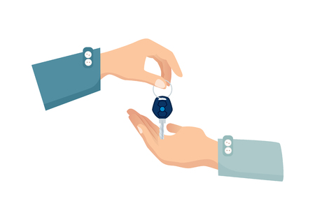 One Hand Giving Key to Another. Process of Buyingのイラスト素材