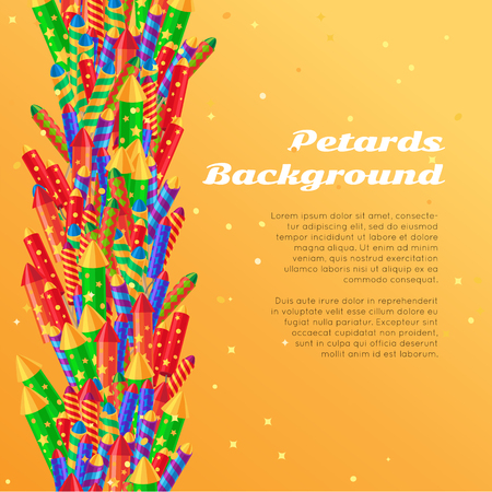 Petards Background. Pyrotechnics. Colorful Rocketsのイラスト素材