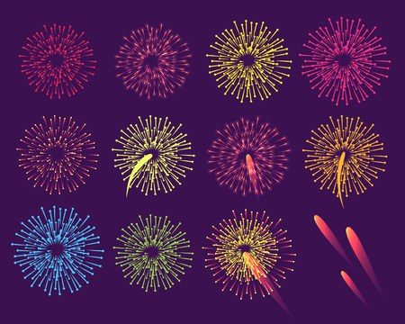 Fireworks. Burst of Saluteのイラスト素材