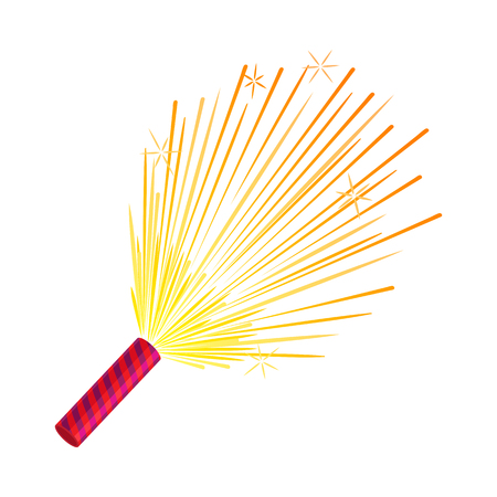 Sparkler. Set of Fireworks. Pyrotechnic Devicesのイラスト素材