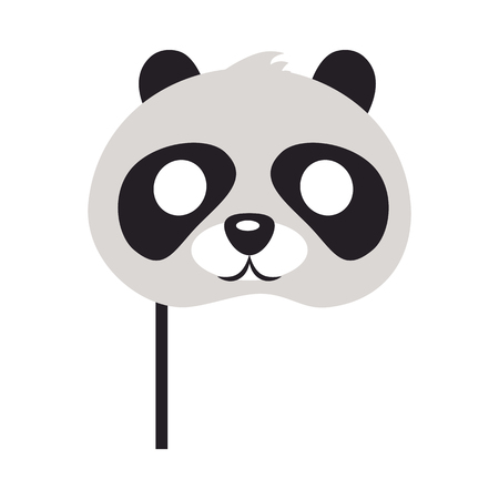 Panda Mask. Bear with Black Patches Round Eyesのイラスト素材