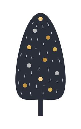 Xmas Cartoon Tree Isolated on Whiteのイラスト素材