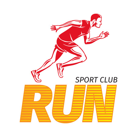 Run Sport Club. Jogging Man. Fast Jogger. Vectorのイラスト素材