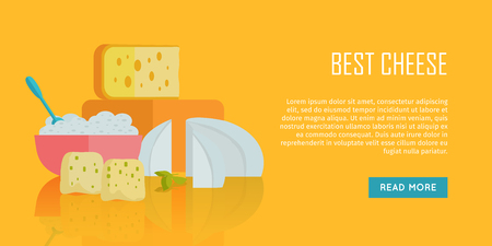 Best cheese banner. Natural Farm Food.のイラスト素材
