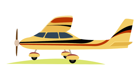 Modern Yellow Aeroplane on White Background.のイラスト素材