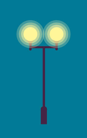 Isolated Street Lamp. Evening. Bright Illuminationのイラスト素材