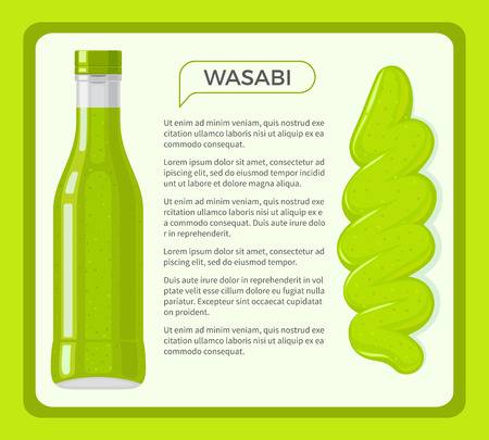 Wasabi Sauce Framed Vector Banner with Textのイラスト素材
