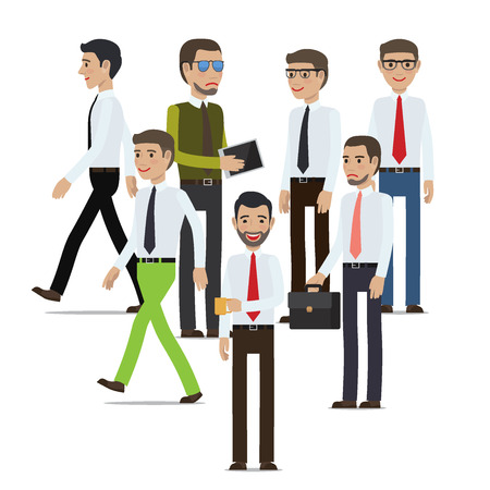 Businessmen Standing Full Length Portrait on Whiteのイラスト素材