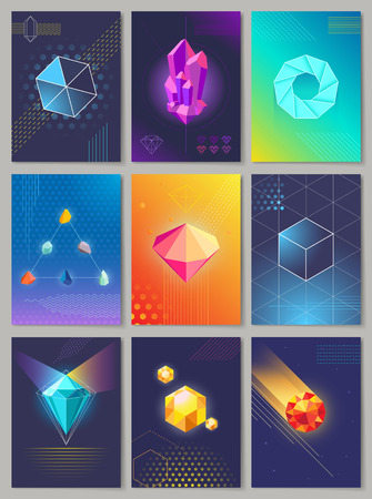 Precious Stones Colourful Collection of Nine.のイラスト素材