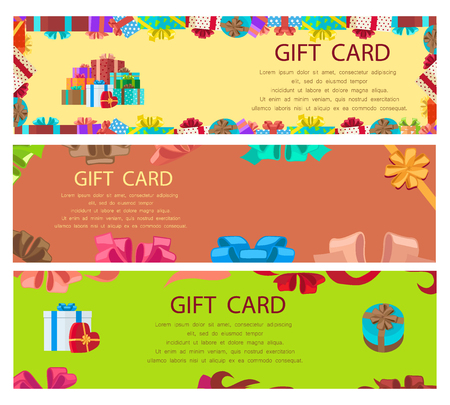 Gift Card Colourful Poster with Frames and Boxesのイラスト素材
