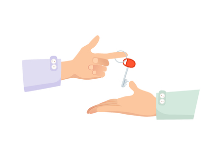 One Hand Giving Key to Another. Process of Buyingのイラスト素材