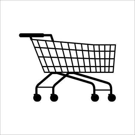 Supermarket Shopping Empty Cart Isolated on Whiteのイラスト素材