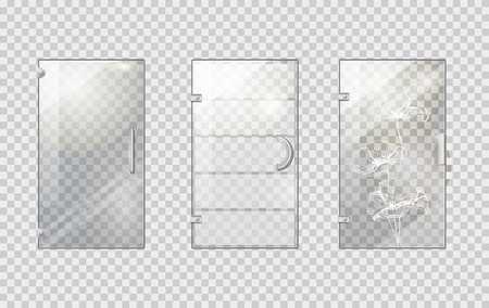 Glass Door Collection on Transparent Backgroundのイラスト素材