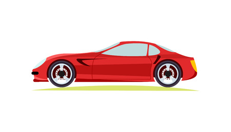 Red Modern Fast Sports Car on White Background.のイラスト素材