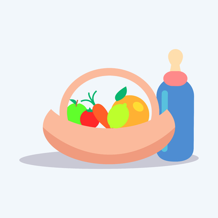 Kids Healthy Ration Flat Vector Conceptのイラスト素材