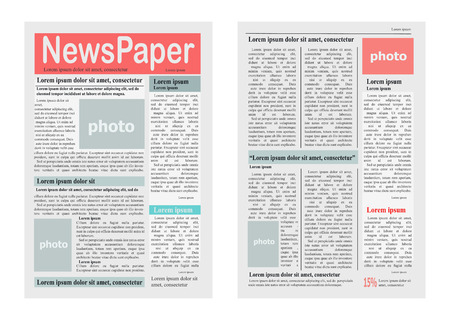 Two Newspaper Pages Vector Illustration on Whiteのイラスト素材