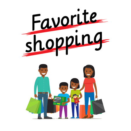 Favorite Family Shopping Process Icon on Whiteのイラスト素材