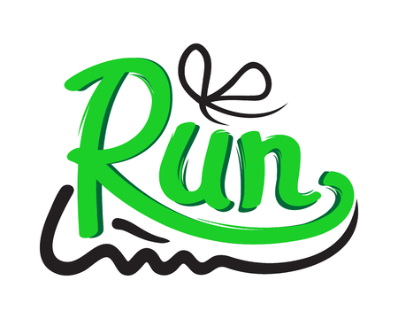 Running Shoe Symbol on White Background. Trainersのイラスト素材