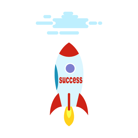 Success in Form of Rocket Flies Straight to Heavenのイラスト素材