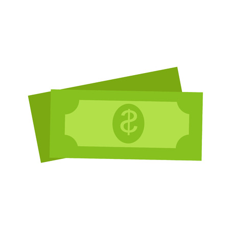 Two Green Dollars United States Money Icon Setのイラスト素材