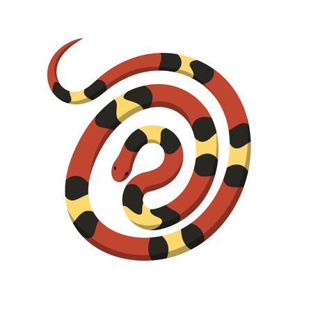 Rolled in Spiral Circle Coral Snake Vector Iconのイラスト素材