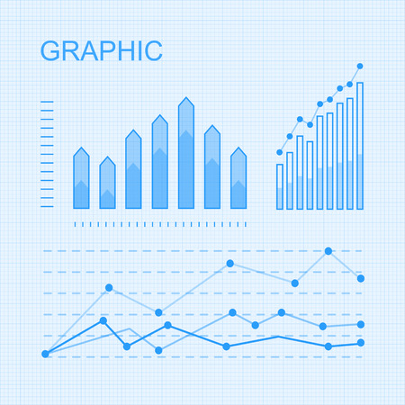 Set of Vector Graphs and Diagrams for Infographicsのイラスト素材